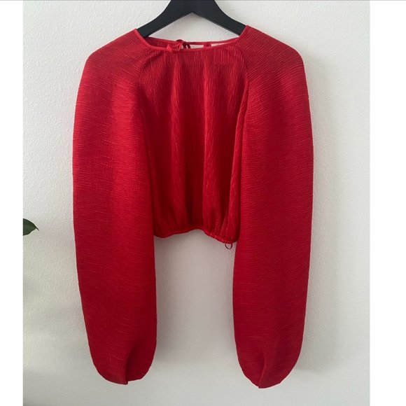 Cameo Collective Red Balloon Sleeve Blouse - Picture 4 of 4